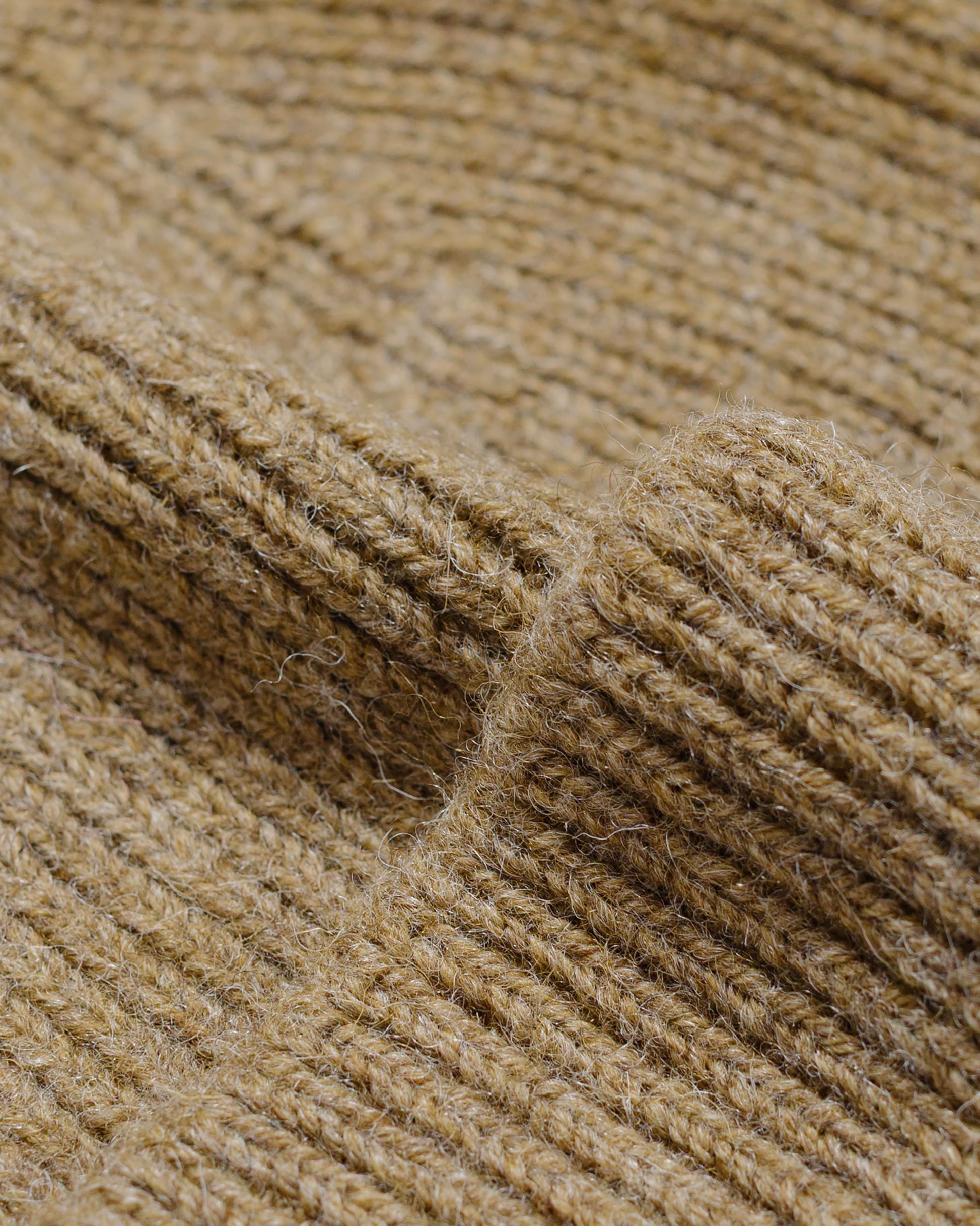 MHL Simple Ribbed Beanie British Wool Olive