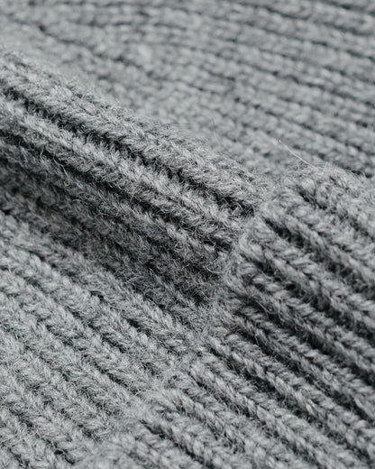 MHL Simple Ribbed Beanie British Wool School Grey