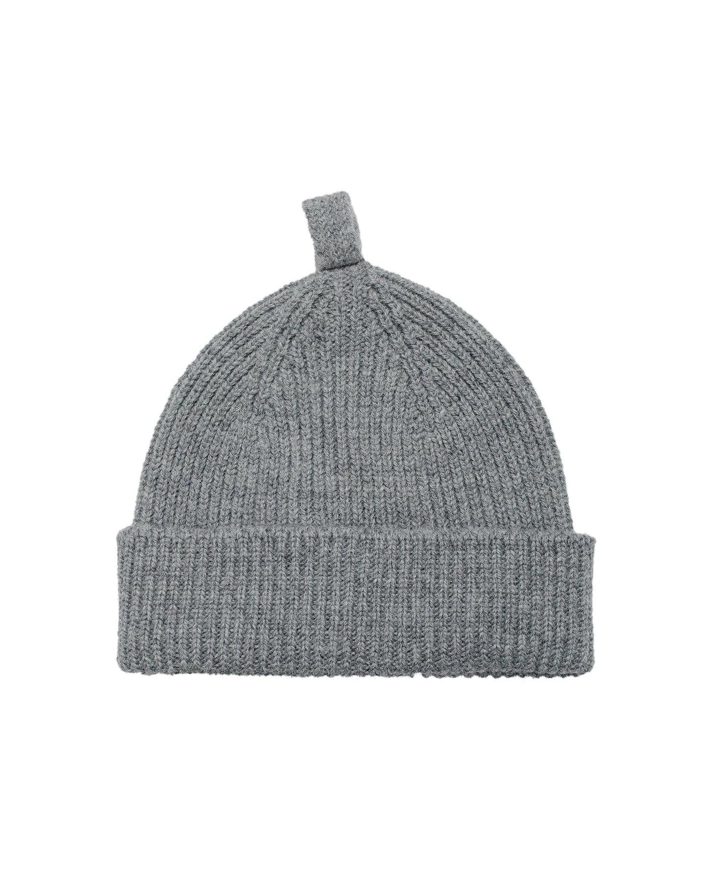 MHL Simple Ribbed Beanie British Wool School Grey
