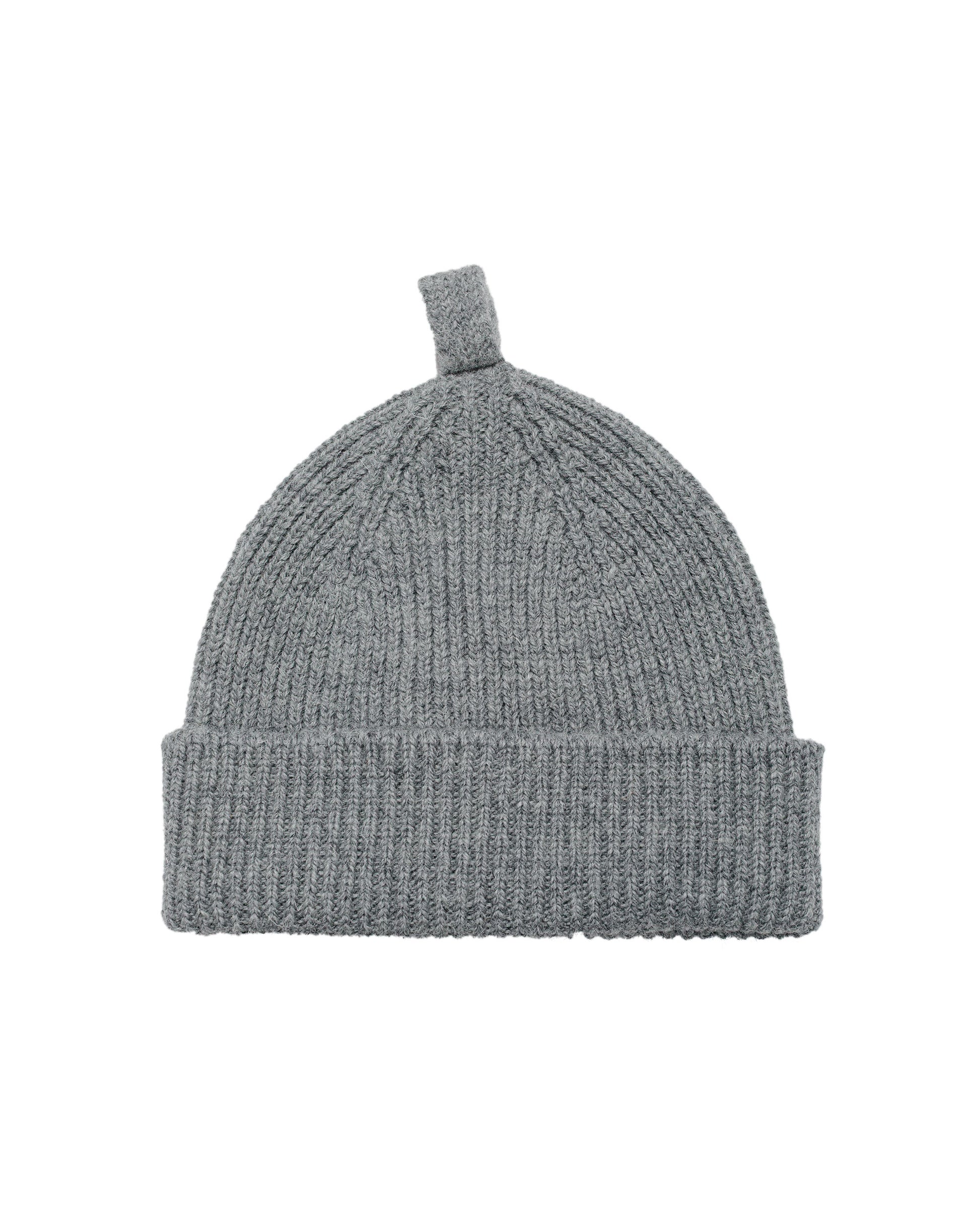 MHL Simple Ribbed Beanie British Wool School Grey