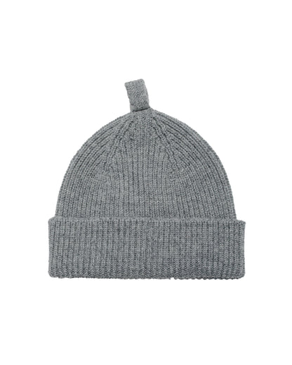 MHL Simple Ribbed Beanie British Wool School Grey