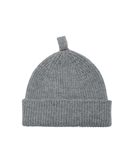 MHL Simple Ribbed Beanie British Wool School Grey