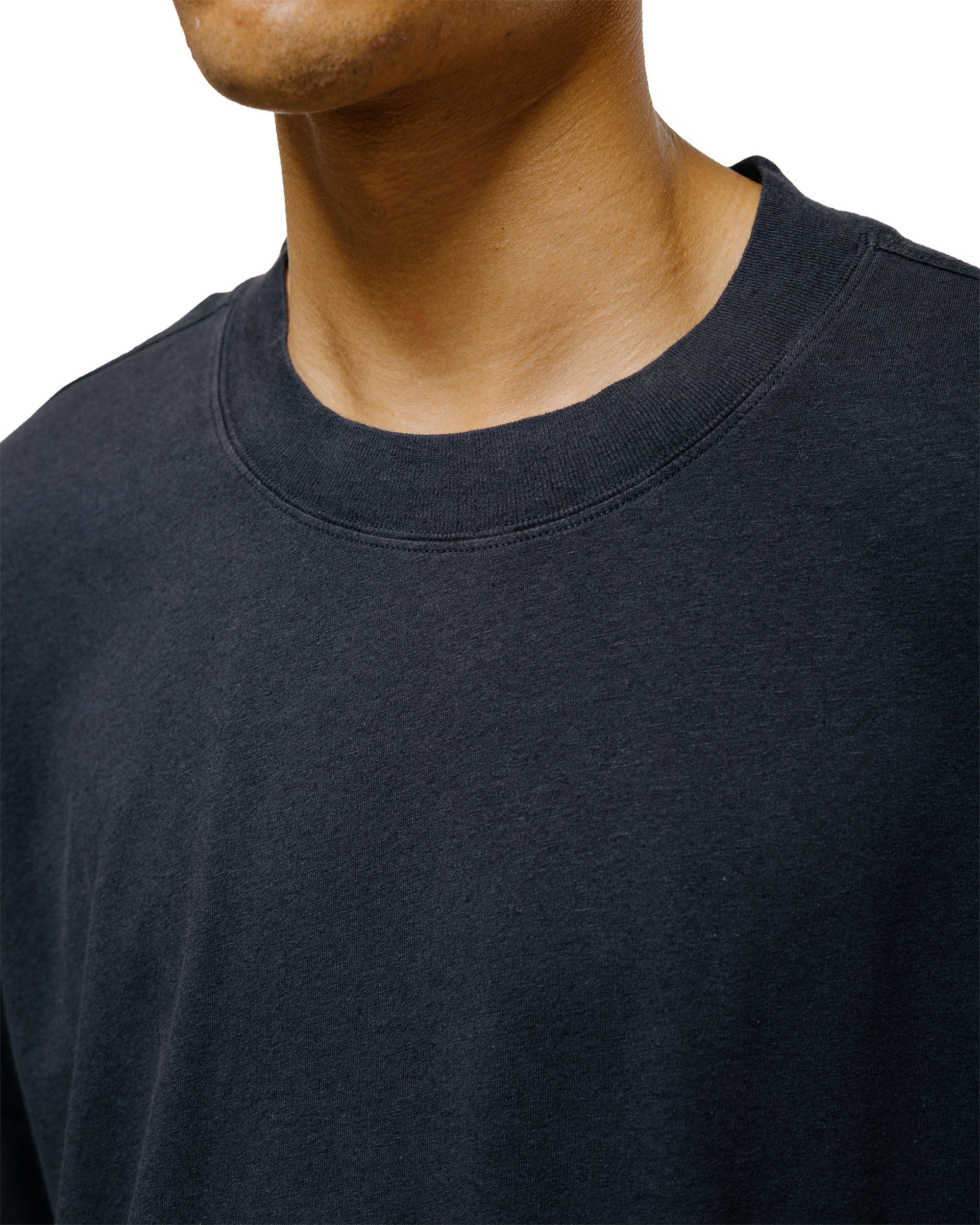 MHL. シンプル Tシャツ オーガニックコットン リネンジャージー ネイビー