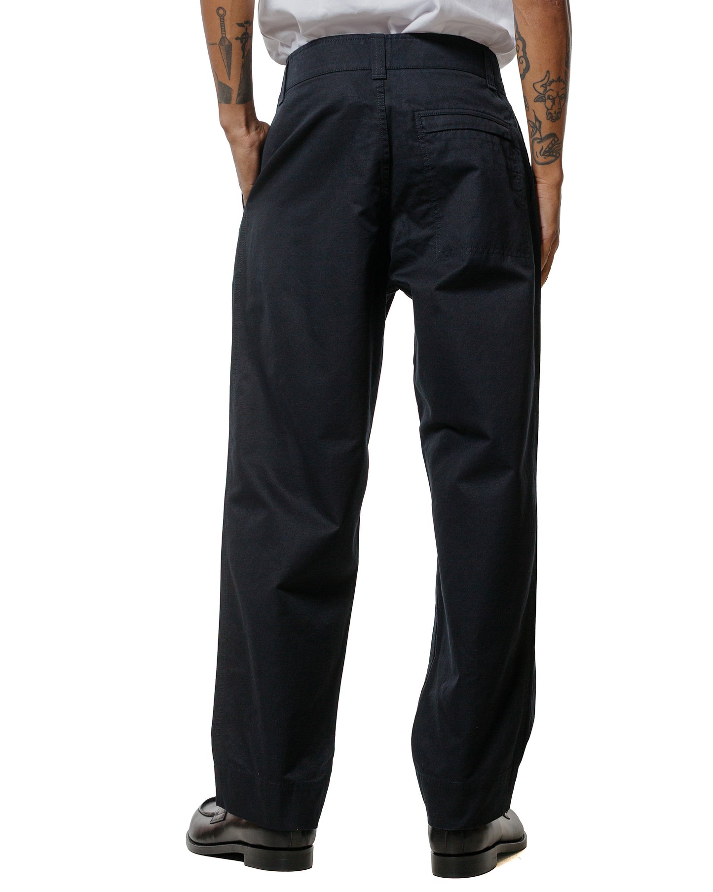 MHL Stitch Pleat Trouser Compact Cotton Canvas Black