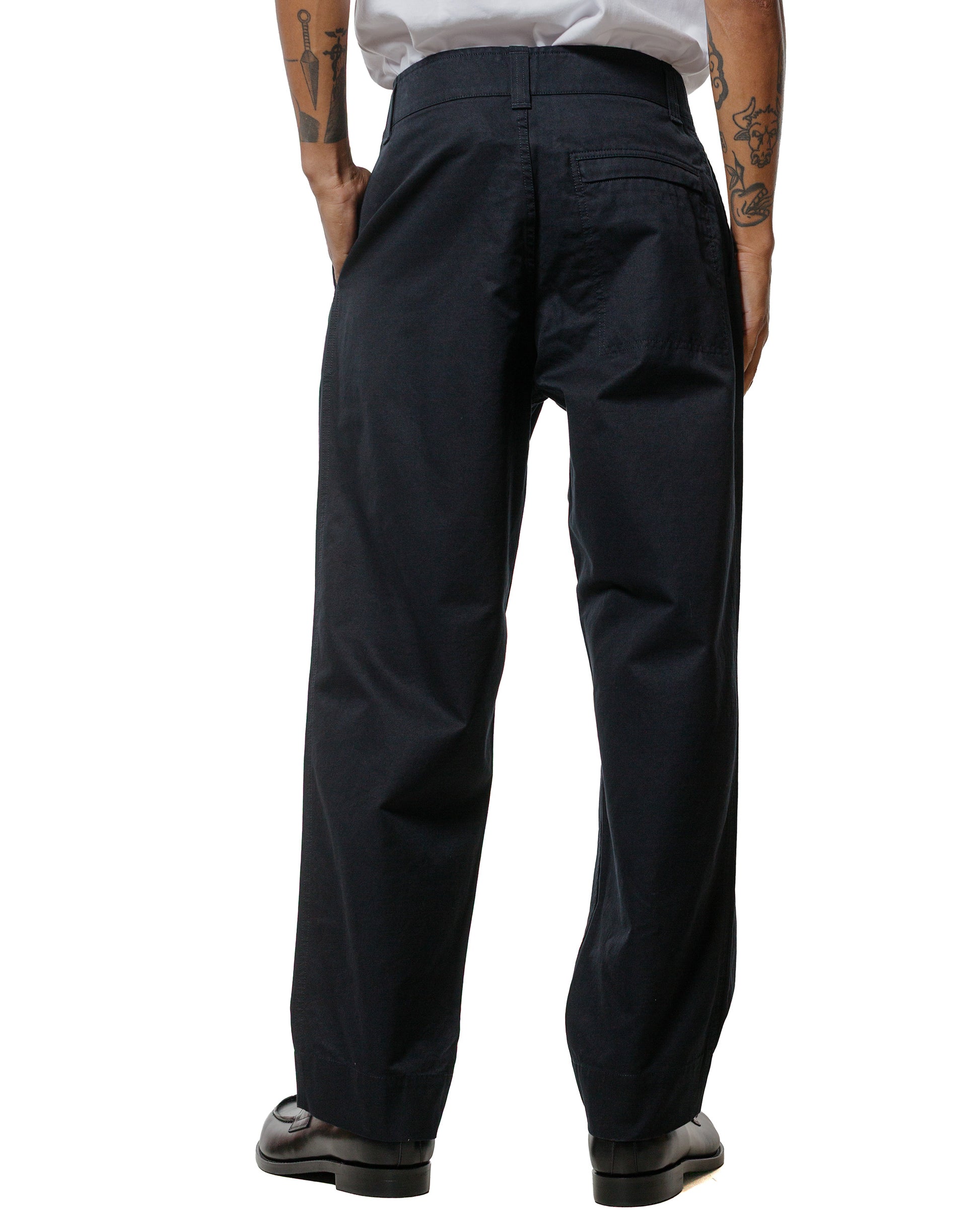 MHL Stitch Pleat Trouser Compact Cotton Canvas Black