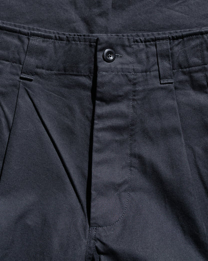 MHL Stitch Pleat Trouser Compact Cotton Canvas Black