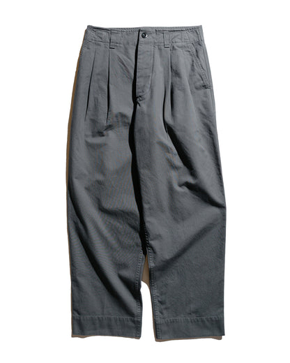 MHL Stitch Pleat Trouser Compact Cotton Canvas Charcoal
