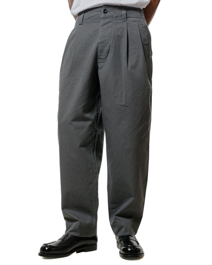 MHL Stitch Pleat Trouser Compact Cotton Canvas Charcoal