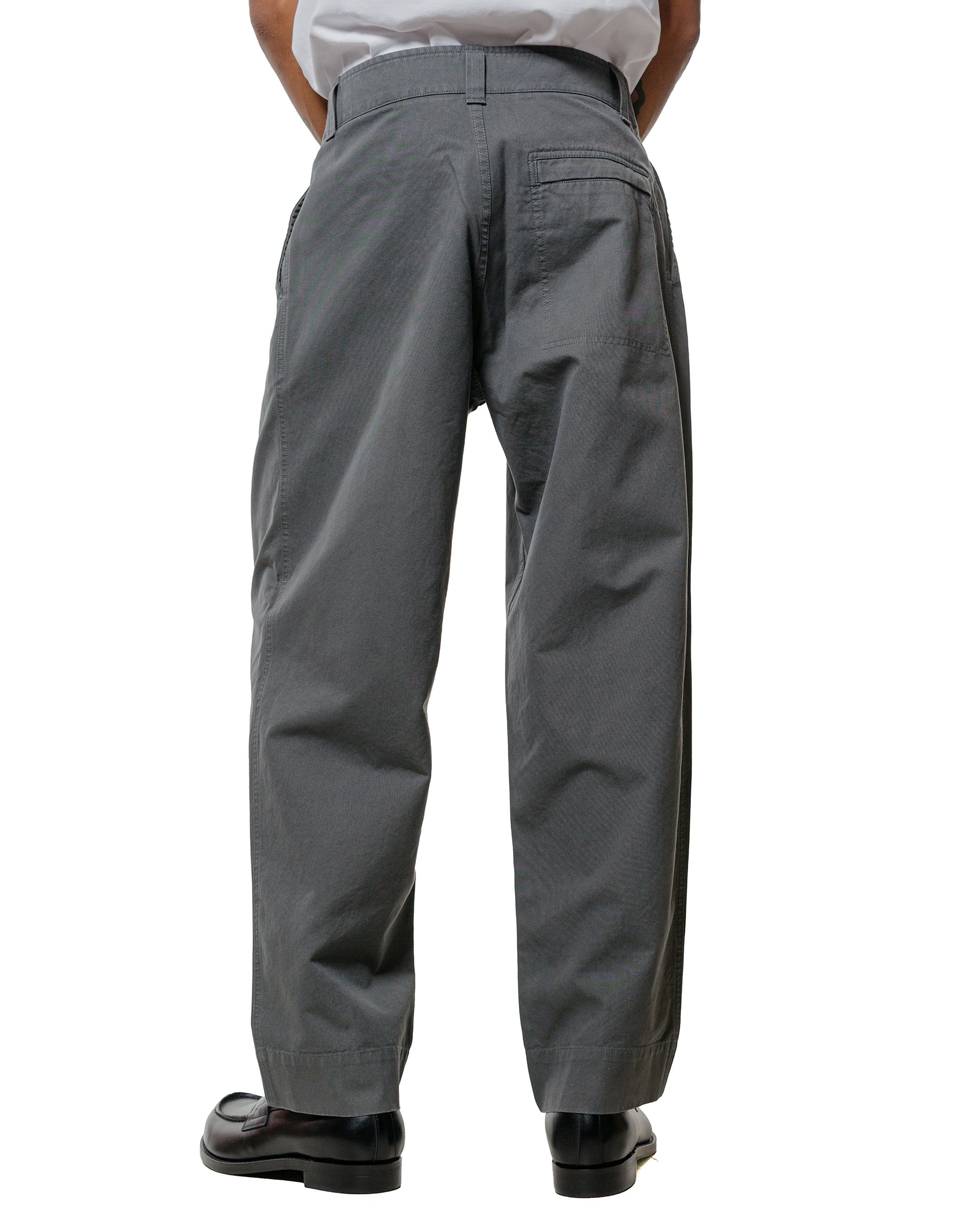 MHL Stitch Pleat Trouser Compact Cotton Canvas Charcoal