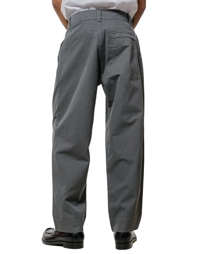 MHL Stitch Pleat Trouser Compact Cotton Canvas Charcoal