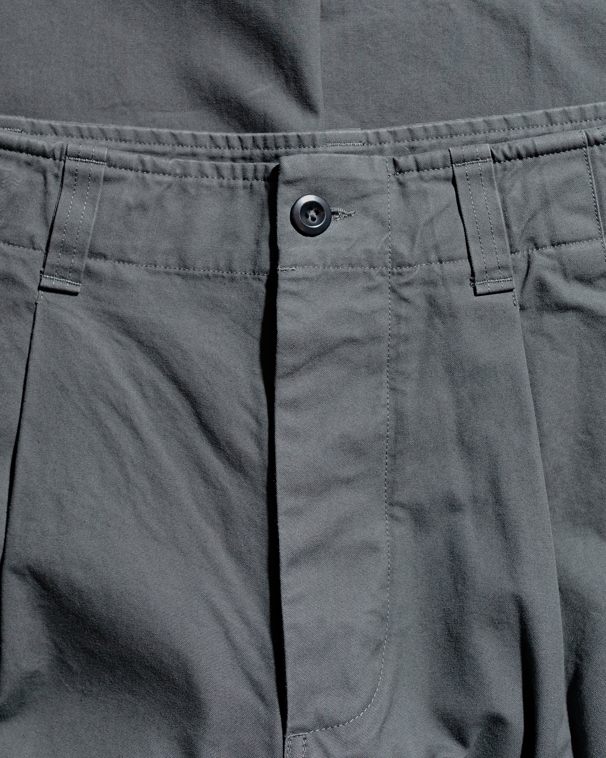 MHL Stitch Pleat Trouser Compact Cotton Canvas Charcoal