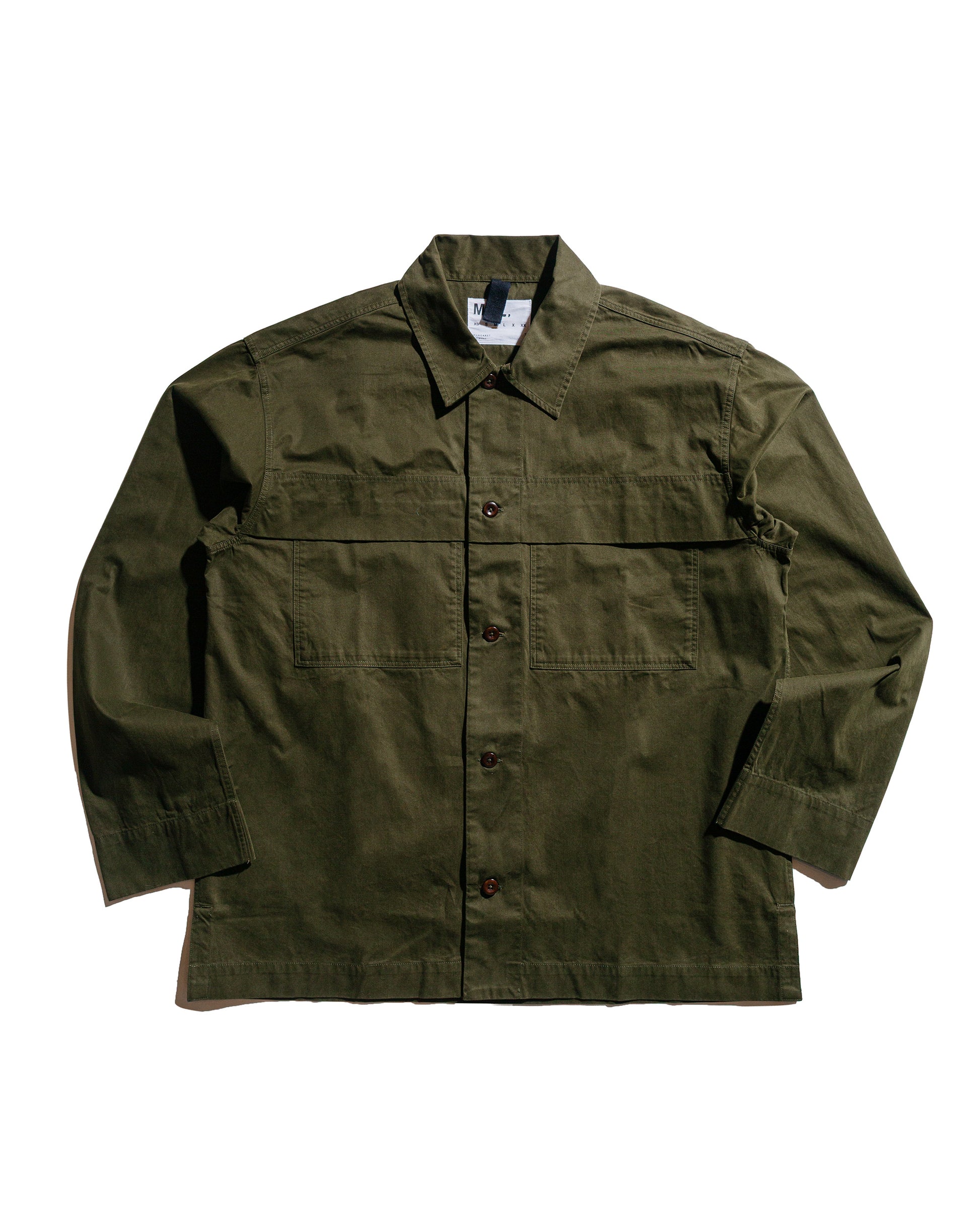 MHL Storm Flap Shirt Brushed Cotton Twill Seaweed