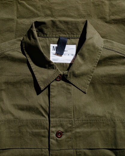 MHL Storm Flap Shirt Brushed Cotton Twill Seaweed