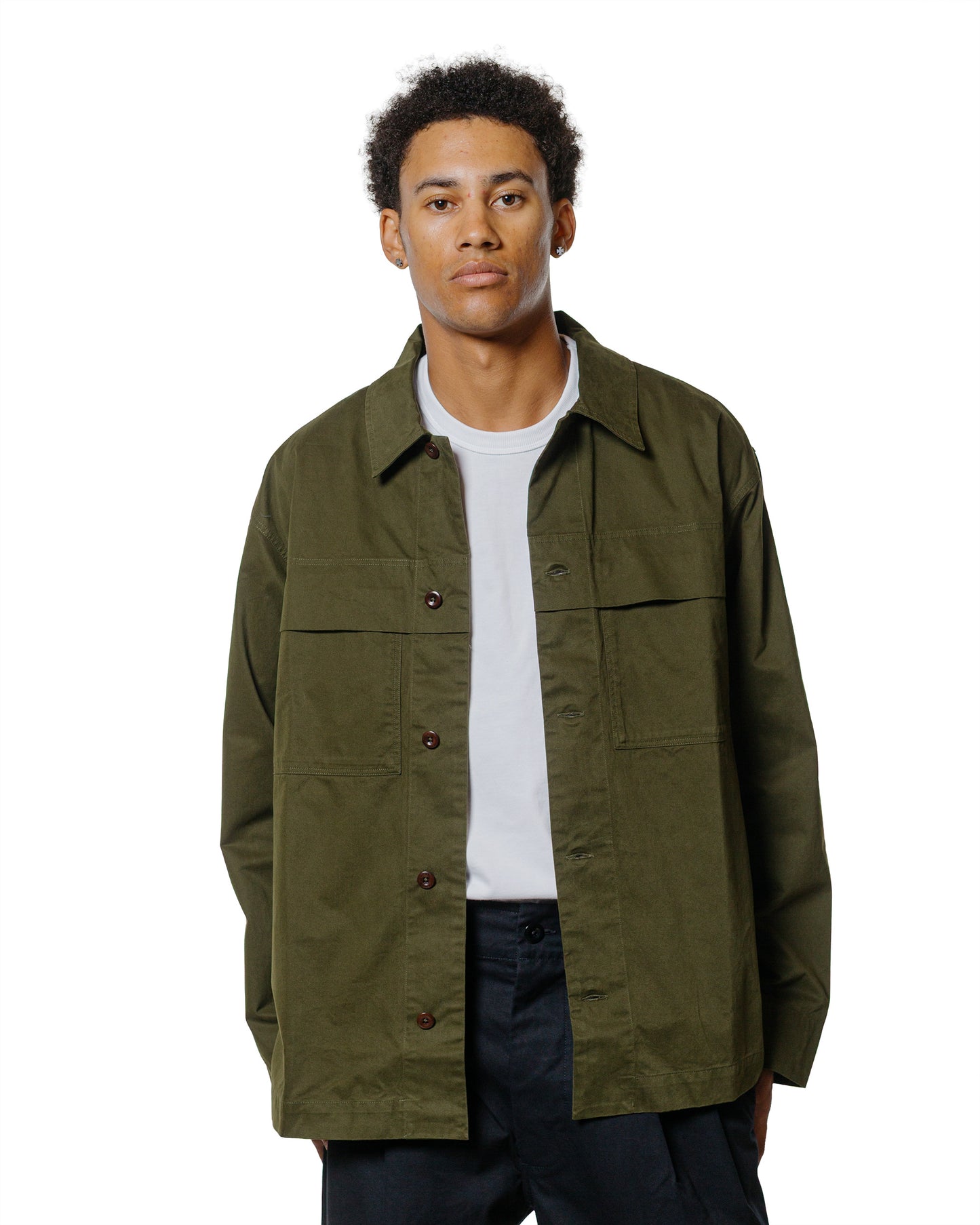 MHL Storm Flap Shirt Brushed Cotton Twill Seaweed