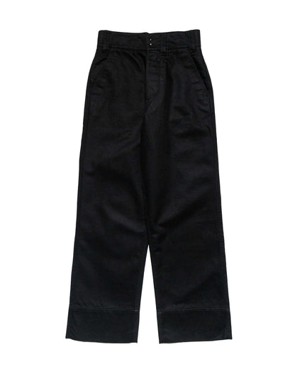 MHL Wide Waistband Trouser Matt Cotton Drill Off Black