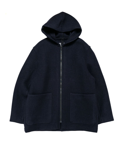MHL Zip Through Duffle Double Wool Melton Dark Navy