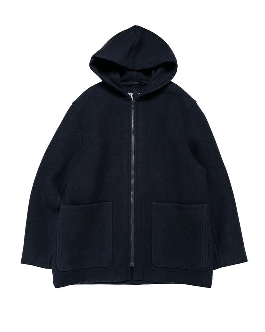 MHL Zip Through Duffle Double Wool Melton Dark Navy
