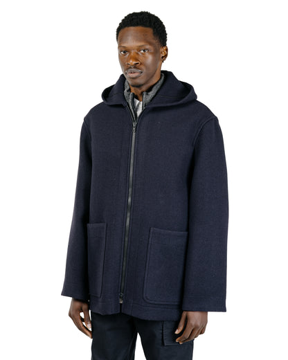 MHL Zip Through Duffle Double Wool Melton Dark Navy