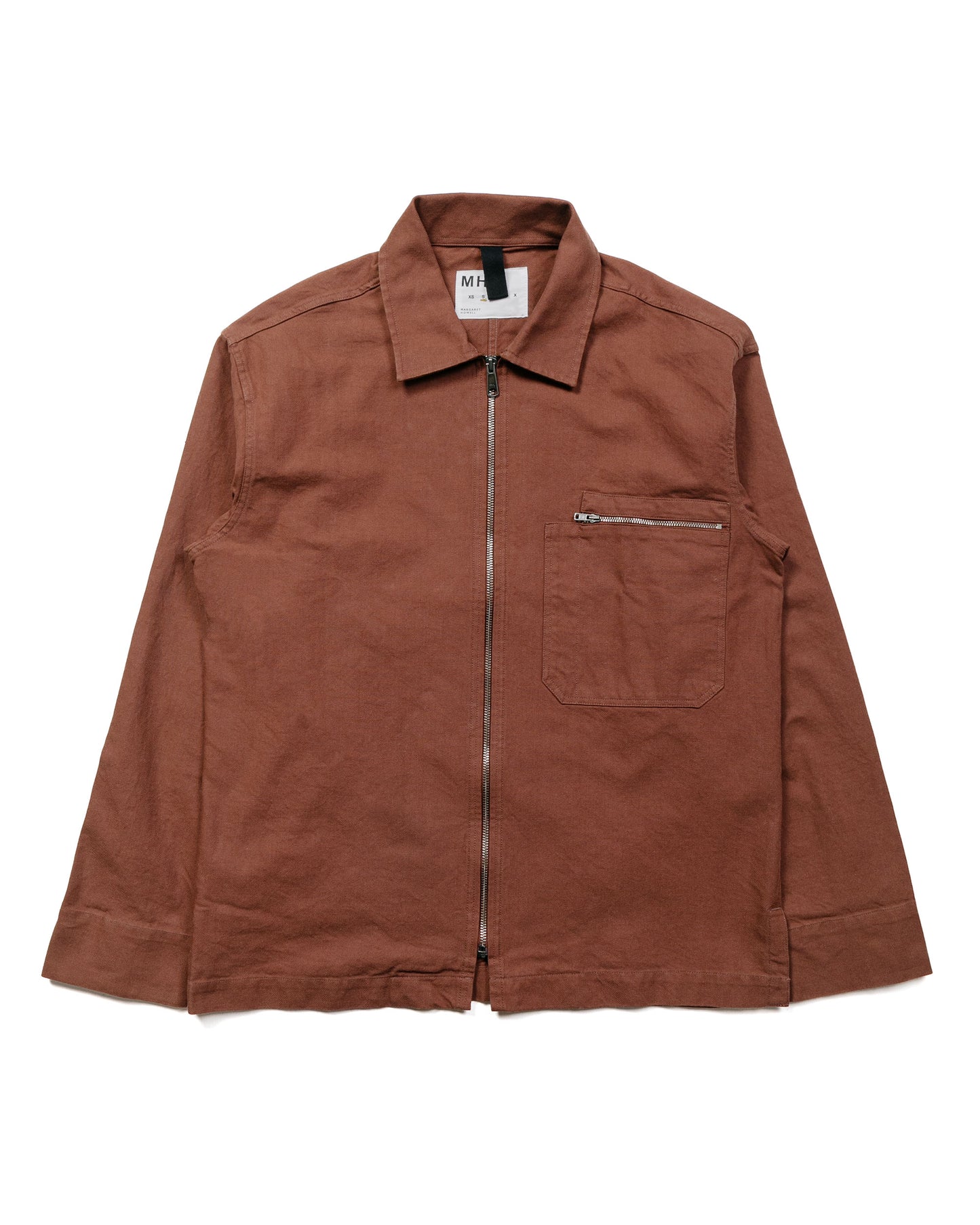 MHL Zip Through Overshirt Workwear Cotton Twill Mineral