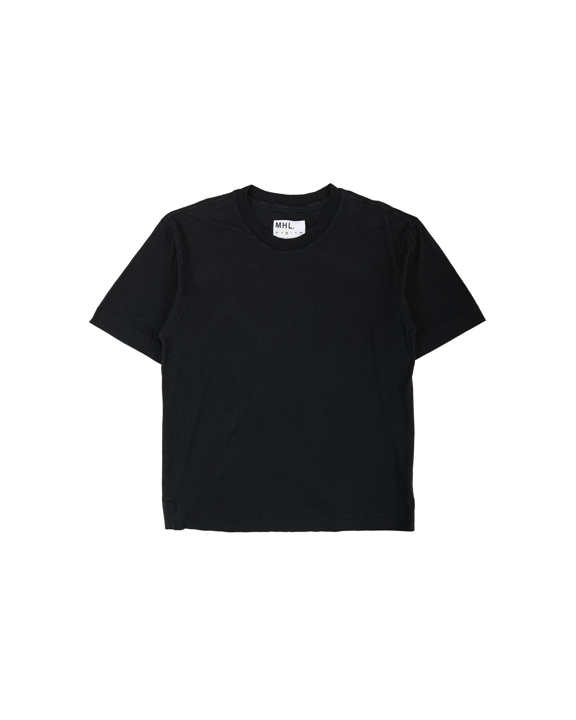 lost & found Margaret Howell MHL Simple T-Shirt Organic Cotton Linen Jersey Black
