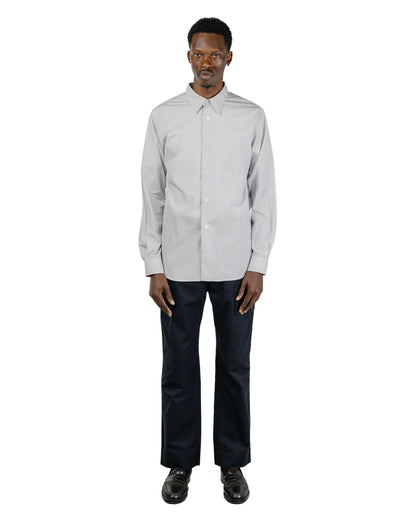 Margaret Howell Basic Shirt Cotton Micro Stripe WhiteNavy