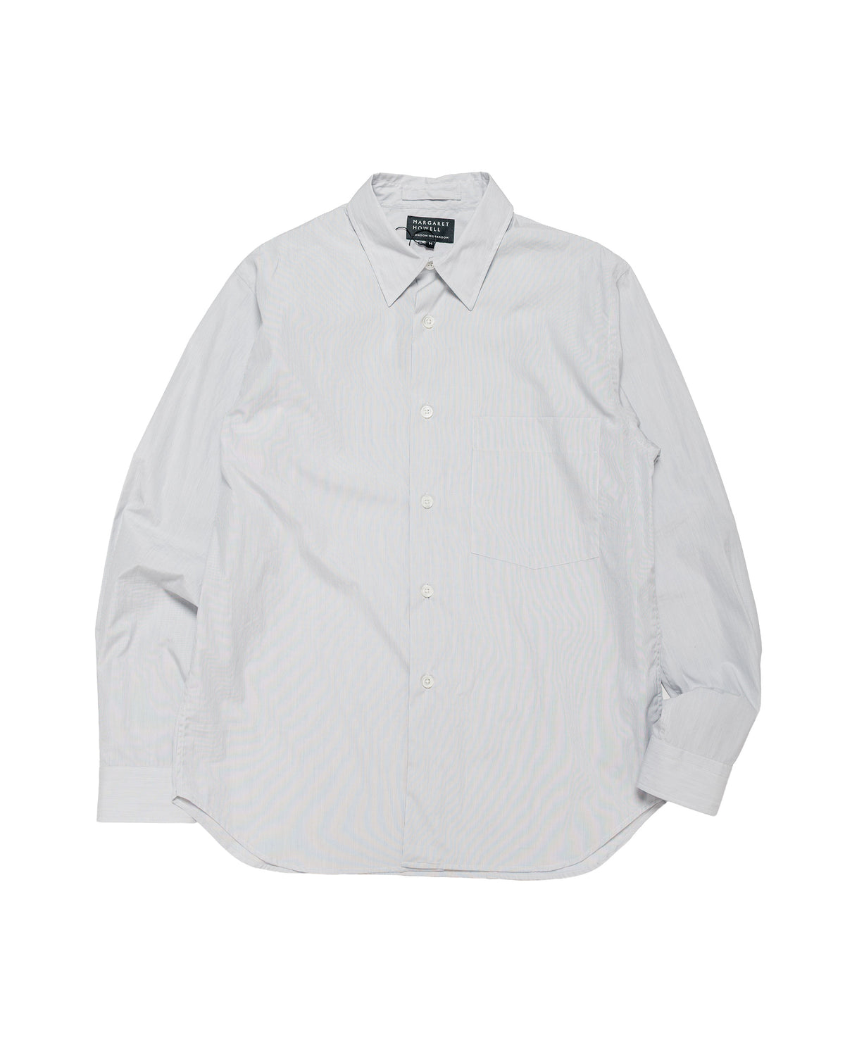 Margaret Howell Basic Shirt Cotton Micro Stripe White/Navy