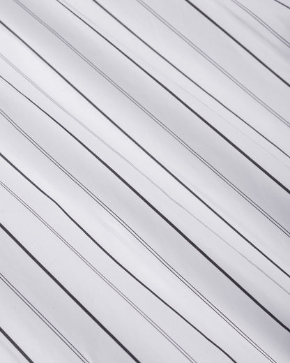 Margaret Howell Basic Shirt Wide Graphic Stripe Cotton White/Charcoal