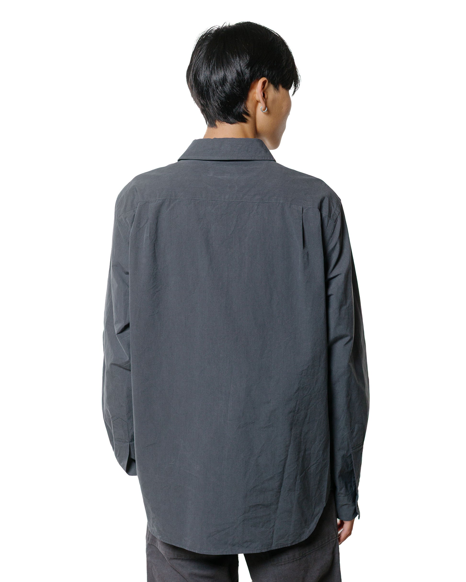 Margaret Howell Basic Shirt Yarn Dye Cotton Shirting Charcoal