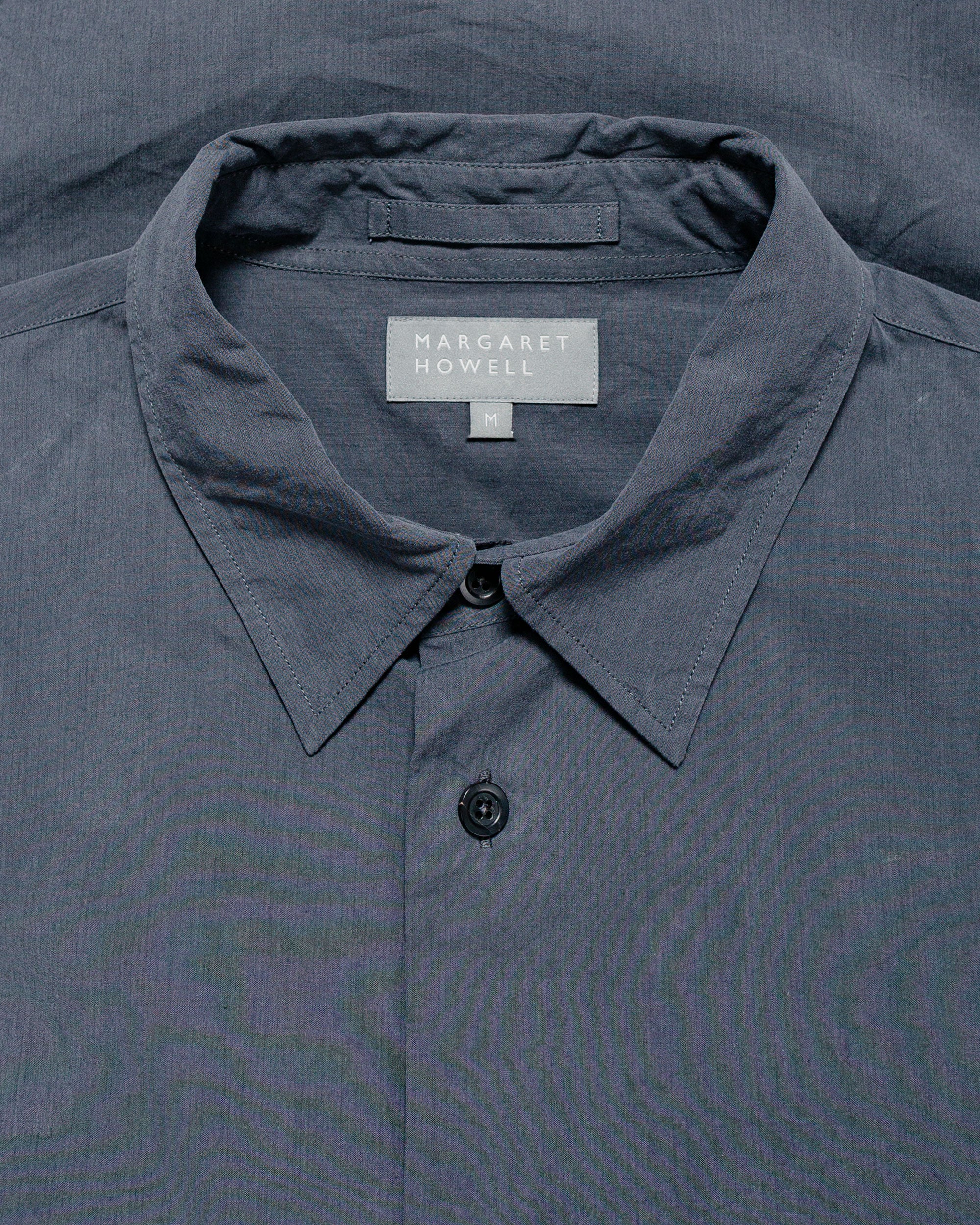 MARGARET HOWELL BASIC SHIRT YARN DYE COTTON SHIRTING チャコール