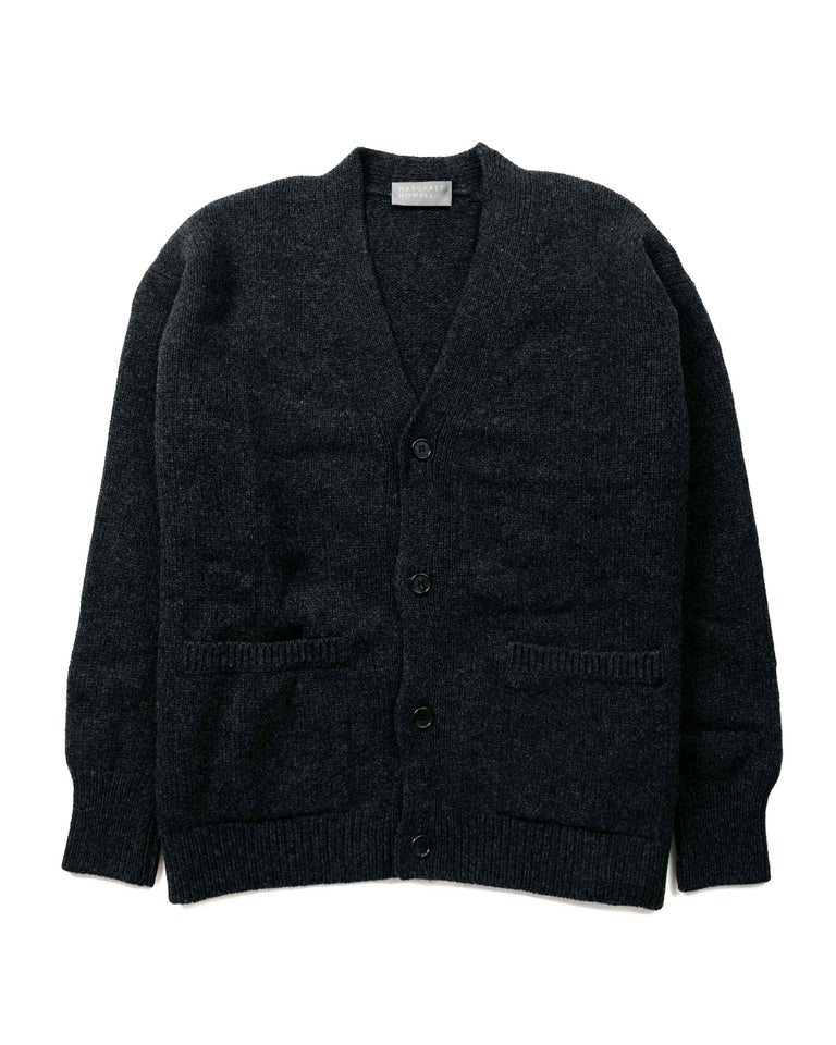 Margaret Howell Boxy Cardigan Geelong Charcoal