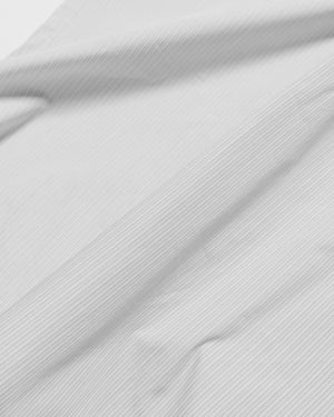 Margaret Howell Half Placket Shirt Fine Stripe Cotton Poplin Grey/White fabric