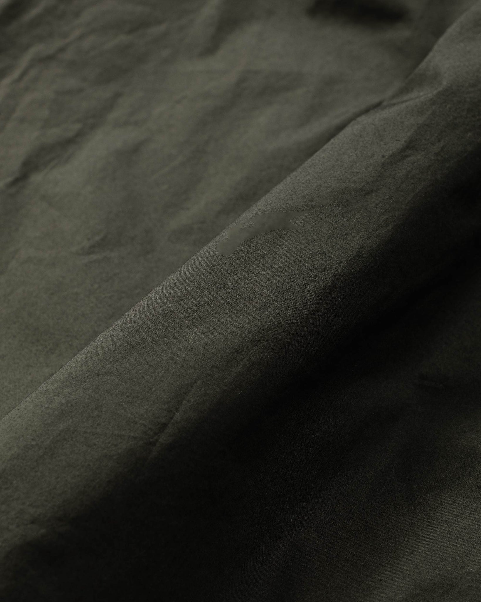 Margaret Howell Offset Placket Shirt Fine Cotton Poplin Dark Green Fabric