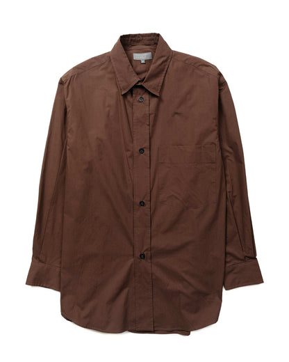 Margaret Howell Oversized Dress Shirt Matt Cotton Poplin Teak