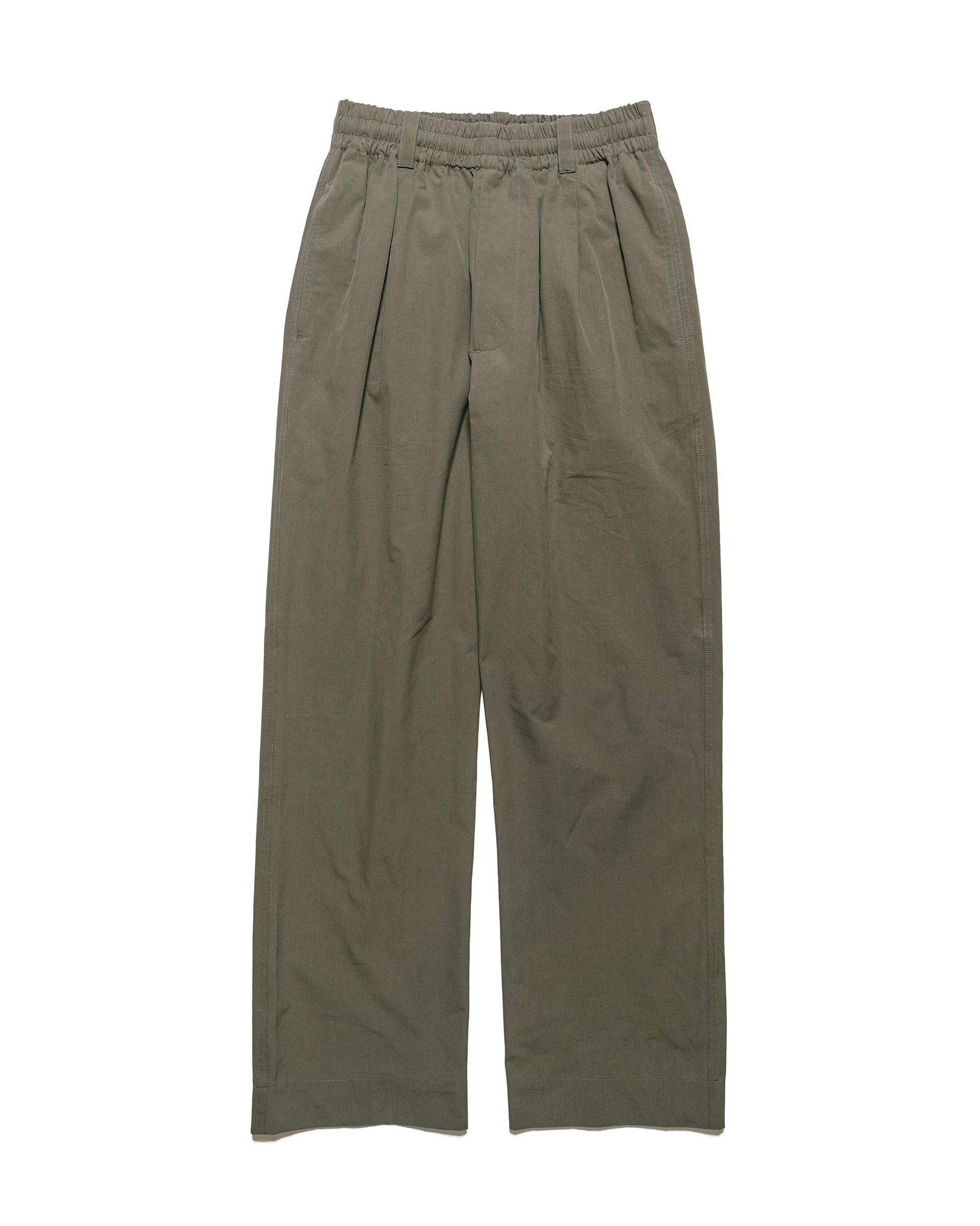 Margaret Howell Pull On Trouser Dense Cotton Poplin Khaki Green