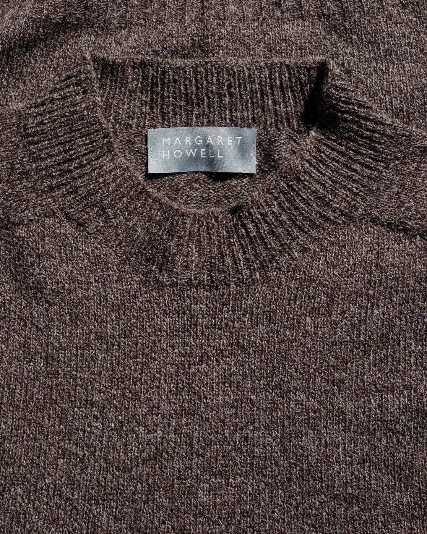 lost & found Margaret Howell Margaret Howell Seamless Crew Neck Yak Wool Cashmere Blend Coffee Twist