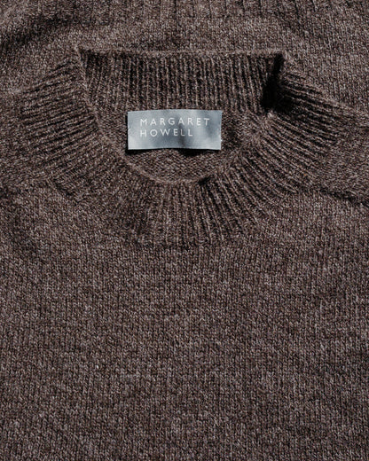 lost & found Margaret Howell Margaret Howell Seamless Crew Neck Yak Wool Cashmere Blend Coffee Twist