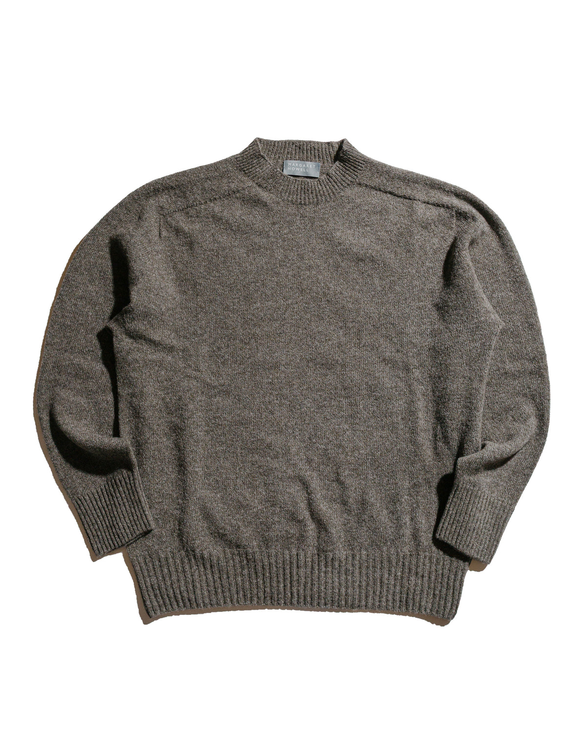 Margaret Howell Seamless Crew Neck Yak Wool Cashmere Blend Natural Twi