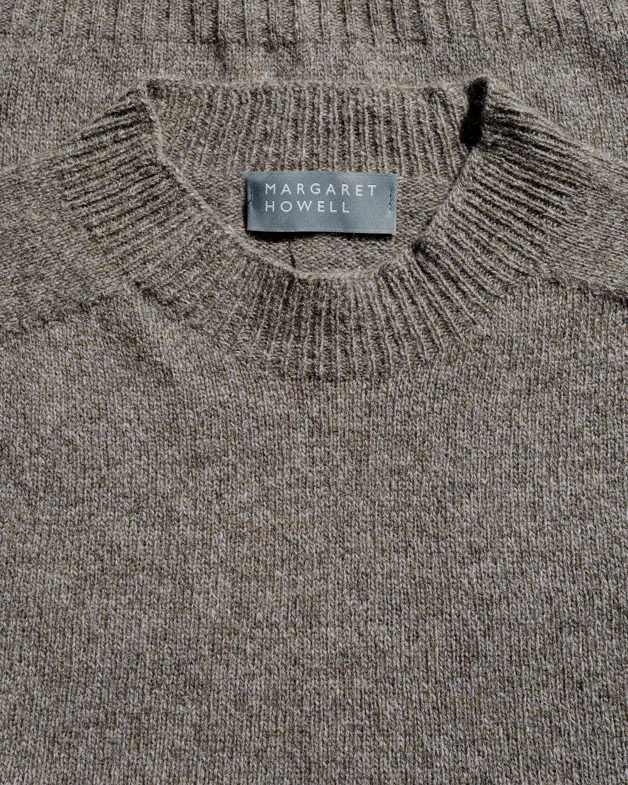 Margaret Howell Seamless Crew Neck Yak Wool Cashmere Blend Natural Twi