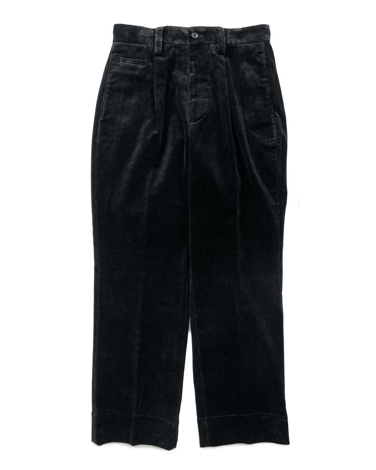 Margaret Howell Single Pleat Trouser Tough Cotton Cord Black