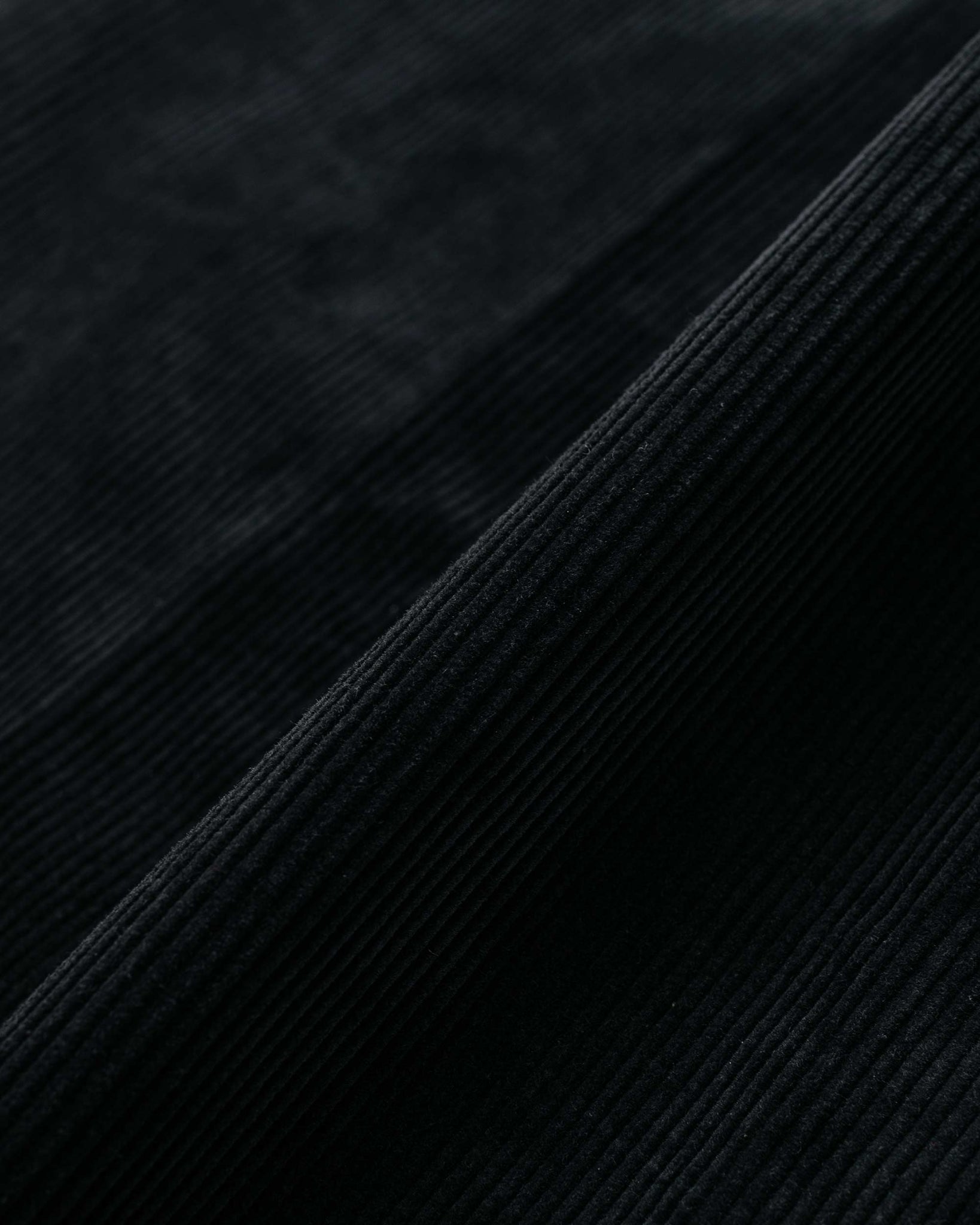 Margaret Howell Single Pleat Trouser Tough Cotton Cord Black Fabric