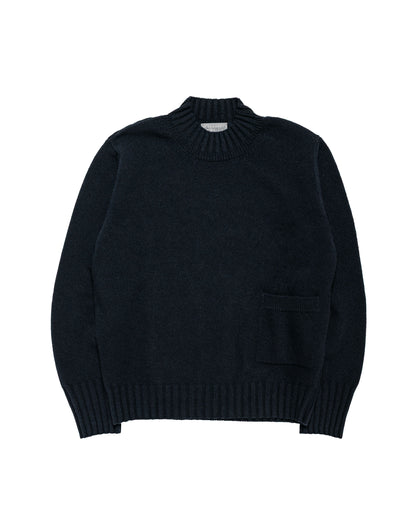 Margaret Howell Single Pocket Crew Geelong Lambswool Ink