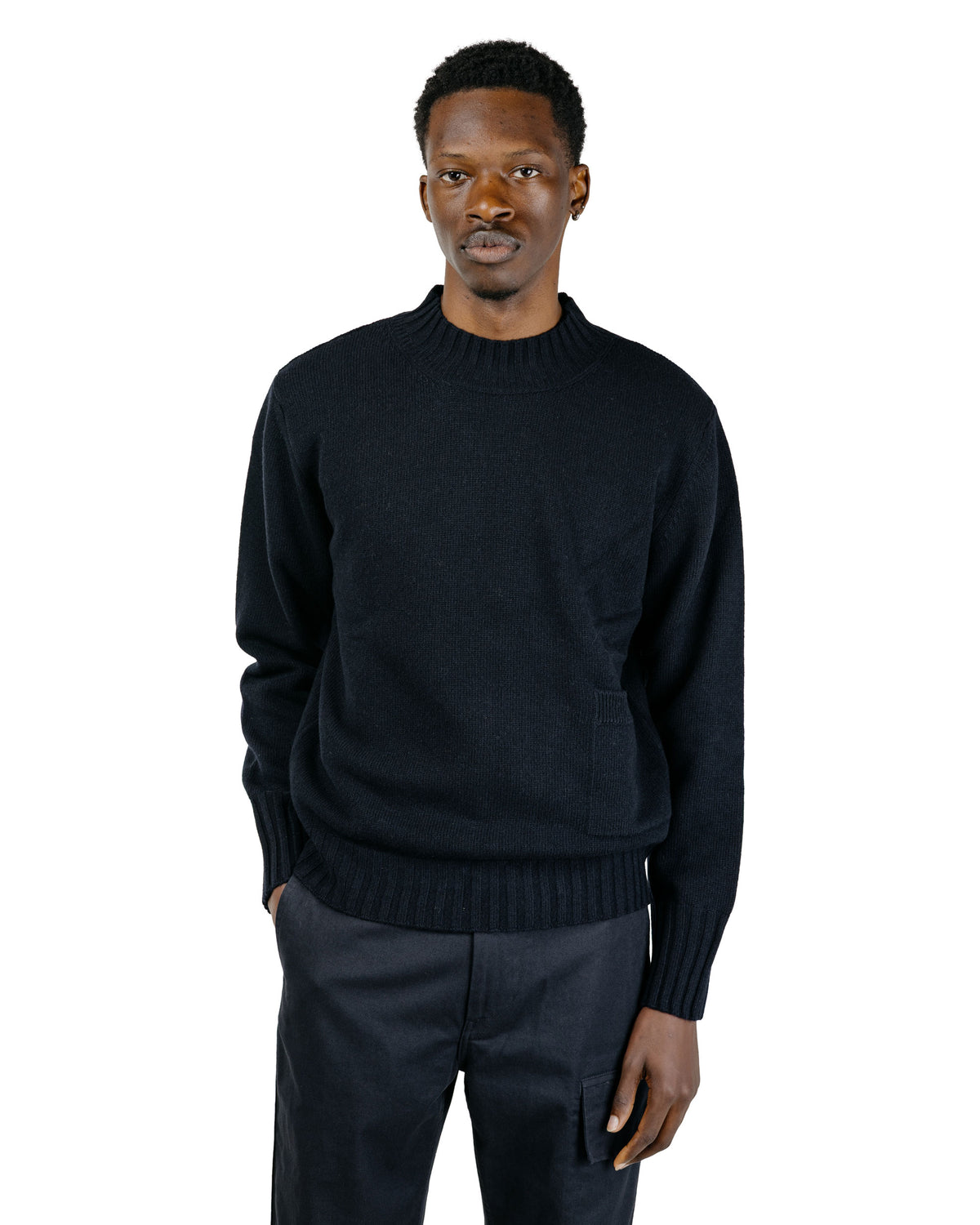 Margaret Howell Single Pocket Crew Geelong Lambswool Ink