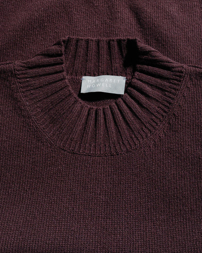 Margaret Howell Single Pocket Crew Geelong Lambswool Mahogany