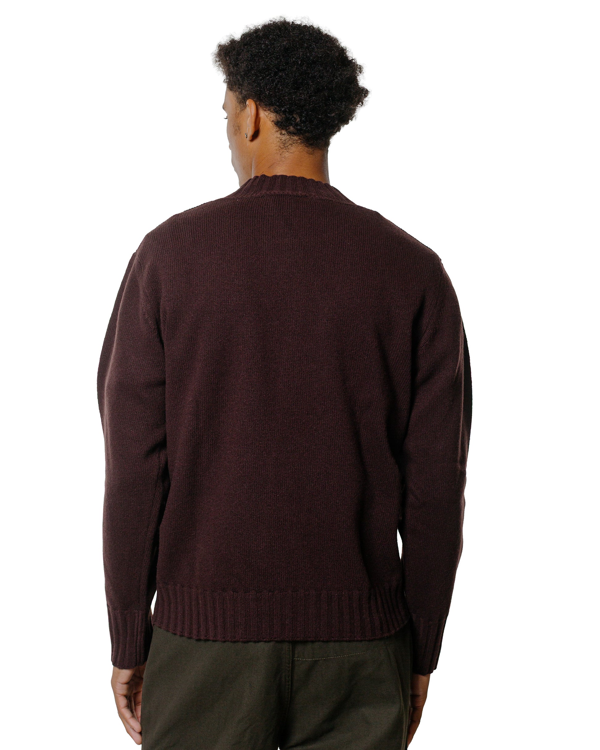 Margaret Howell Single Pocket Crew Geelong Lambswool Mahogany