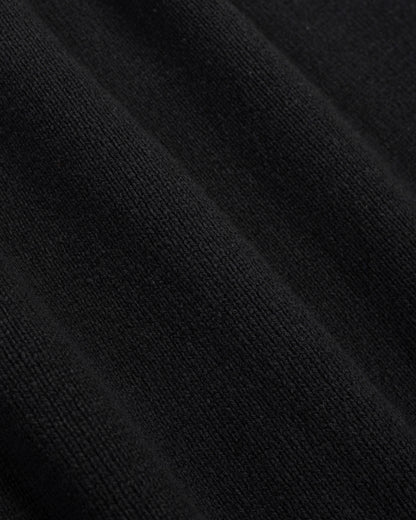 Margaret Howell Zip Up Polo Jumper Wool Cotton Black