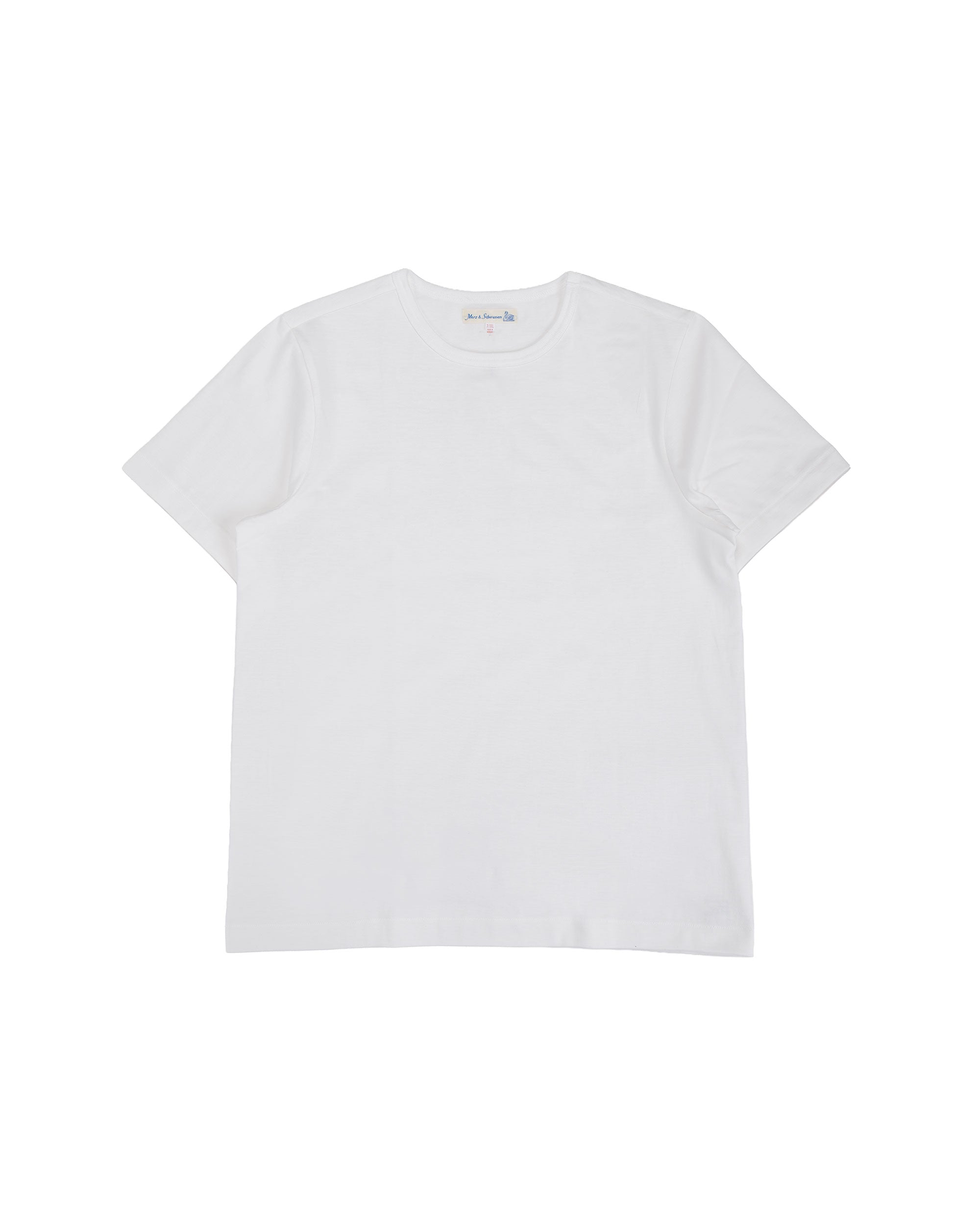 【新品、箱】Merz b. Schwanen 215ホワイト Tシャツ 5/M Merz B. Schwanen 215 ループウィール Tシャツ ホワイト