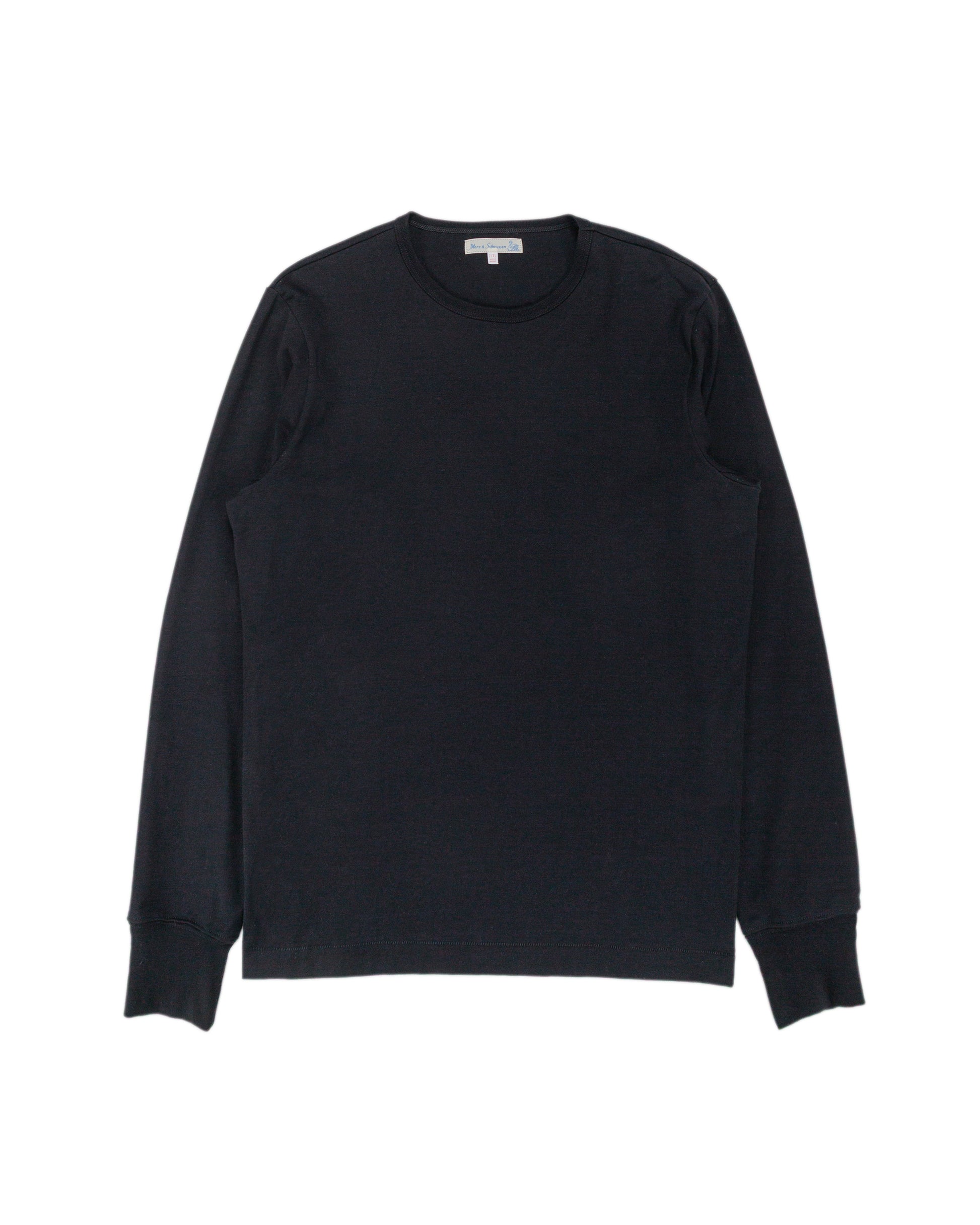 Merz B. Schwanen 2M15LS Vintage Machine Refined T-Shirt Deep Black