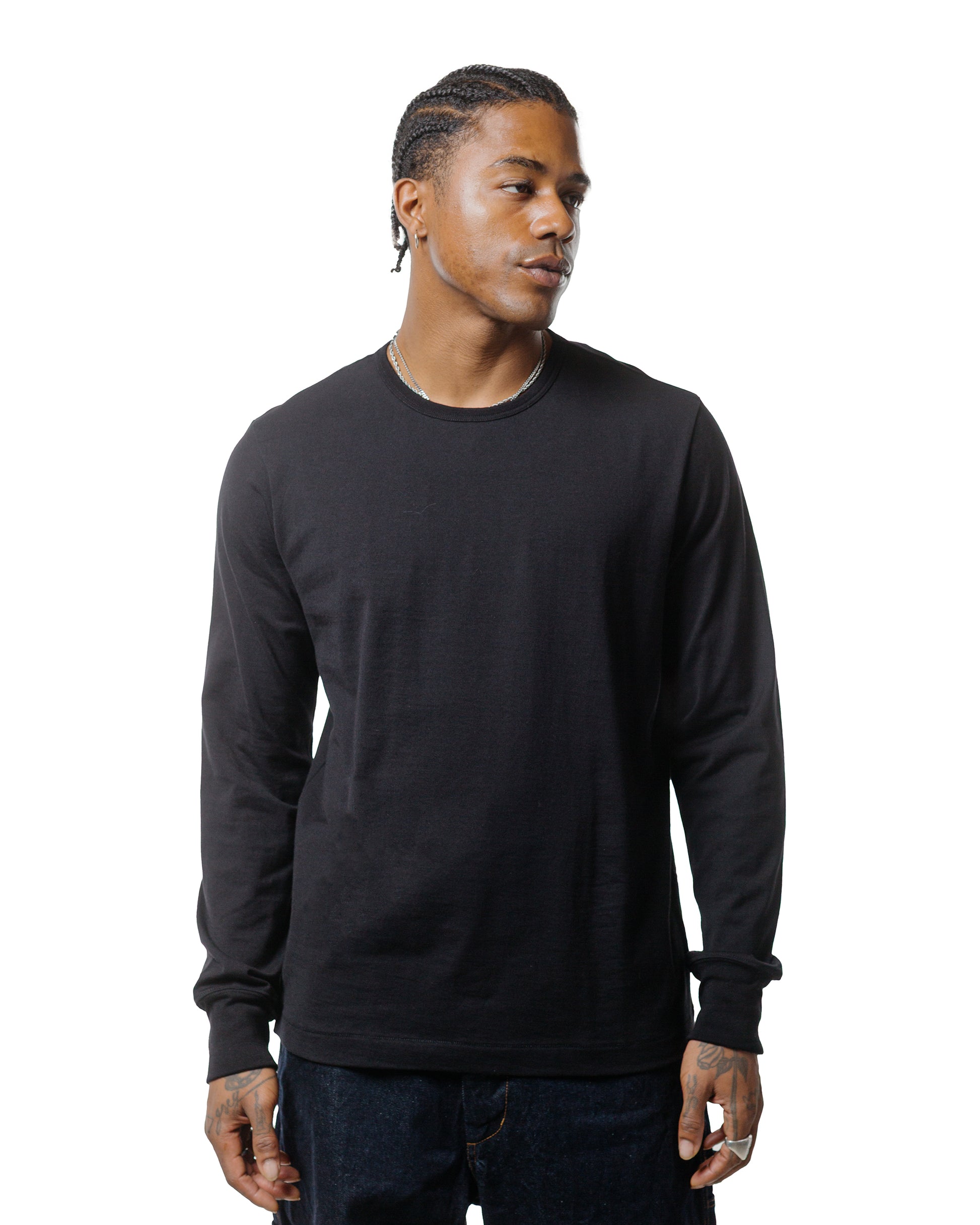 Merz B. Schwanen 2M15LS Vintage Machine Refined T-Shirt Deep Black