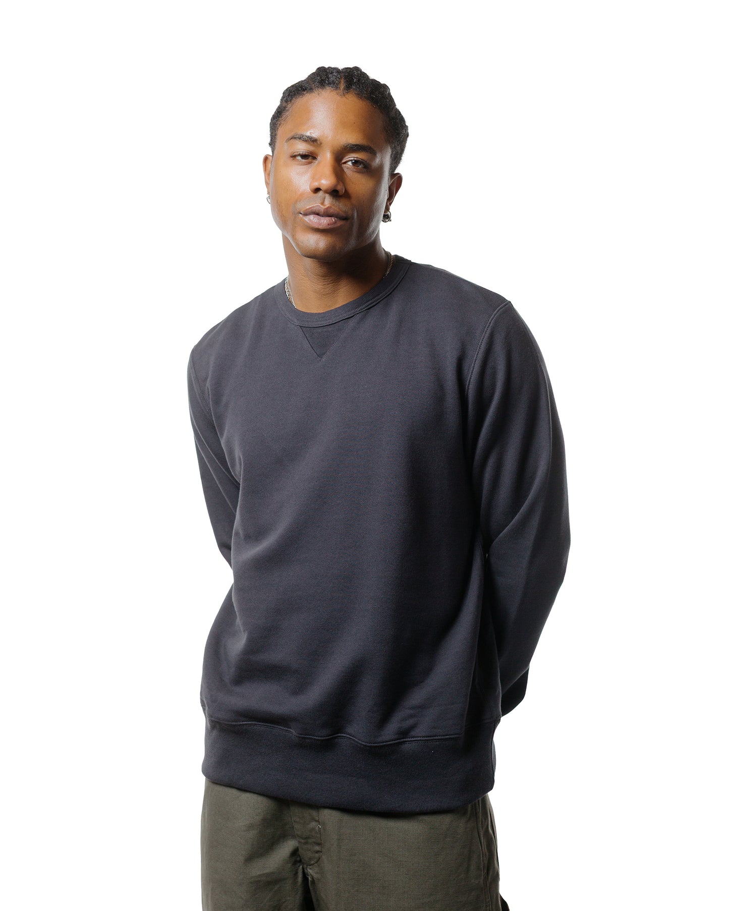 Merz B. Schwanen 3M46 Vintage Machine Fleece Sweatshirt Charcoal