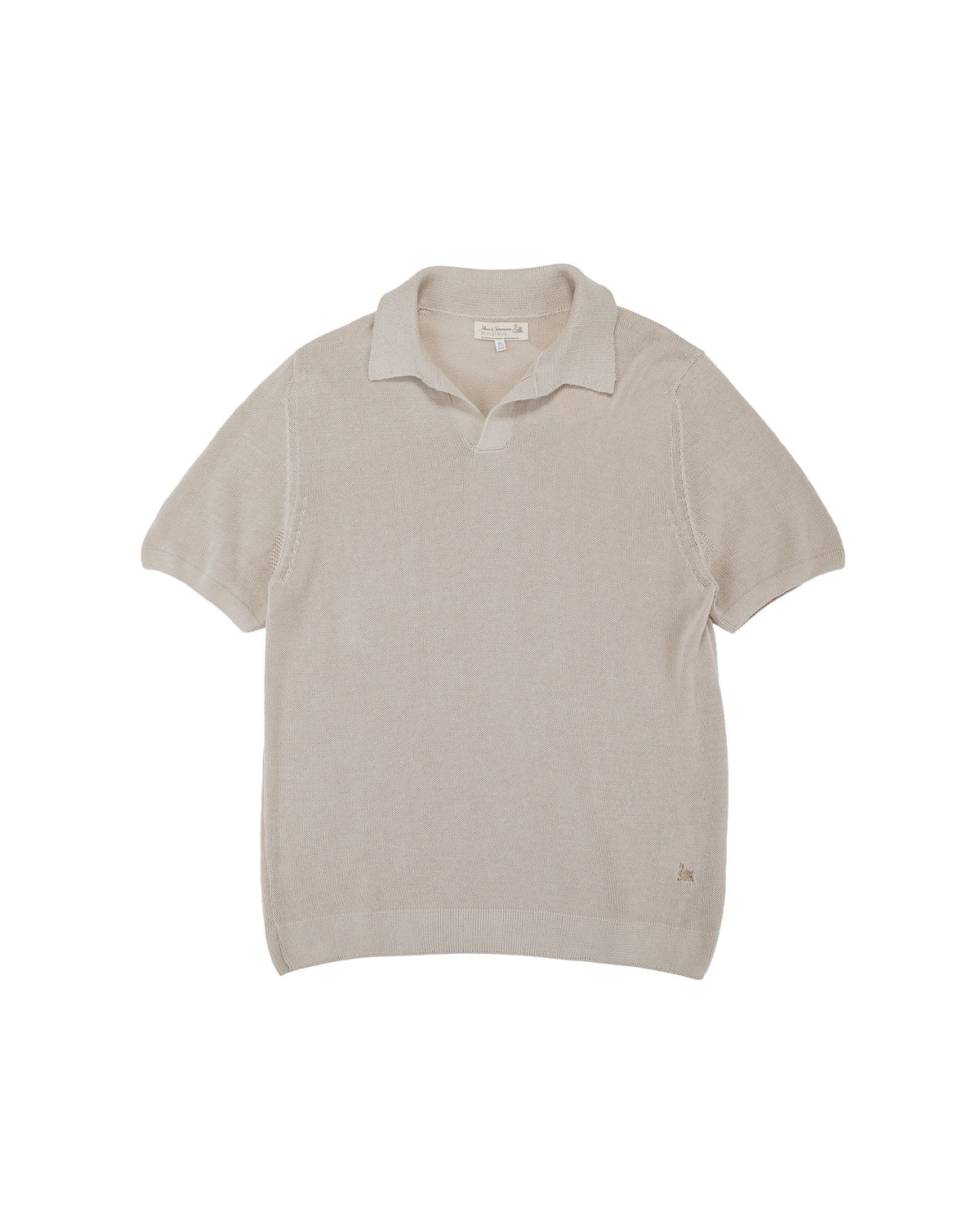 Merz B. Schwanen KNITPOLO02 コットン 半袖ポロシャツ サンド